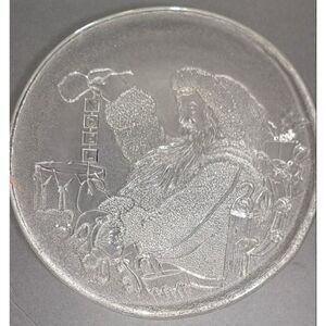 Libby 14" Christmas Etched Glass Serving Tray